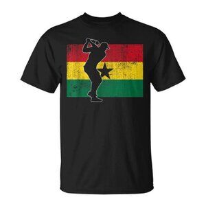 Golfer T-Shirt Ghanaian Flag Golf Player Sports Fan Graphic Casual Tee 81